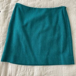 J Crew Factory teal wool blend skirt